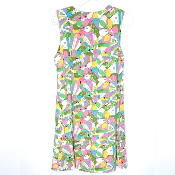 Flora Bea Nyc Livie Butterfly Colorful Stretchy Mini Sleeveless Dress Size L - Picture 7 of 12